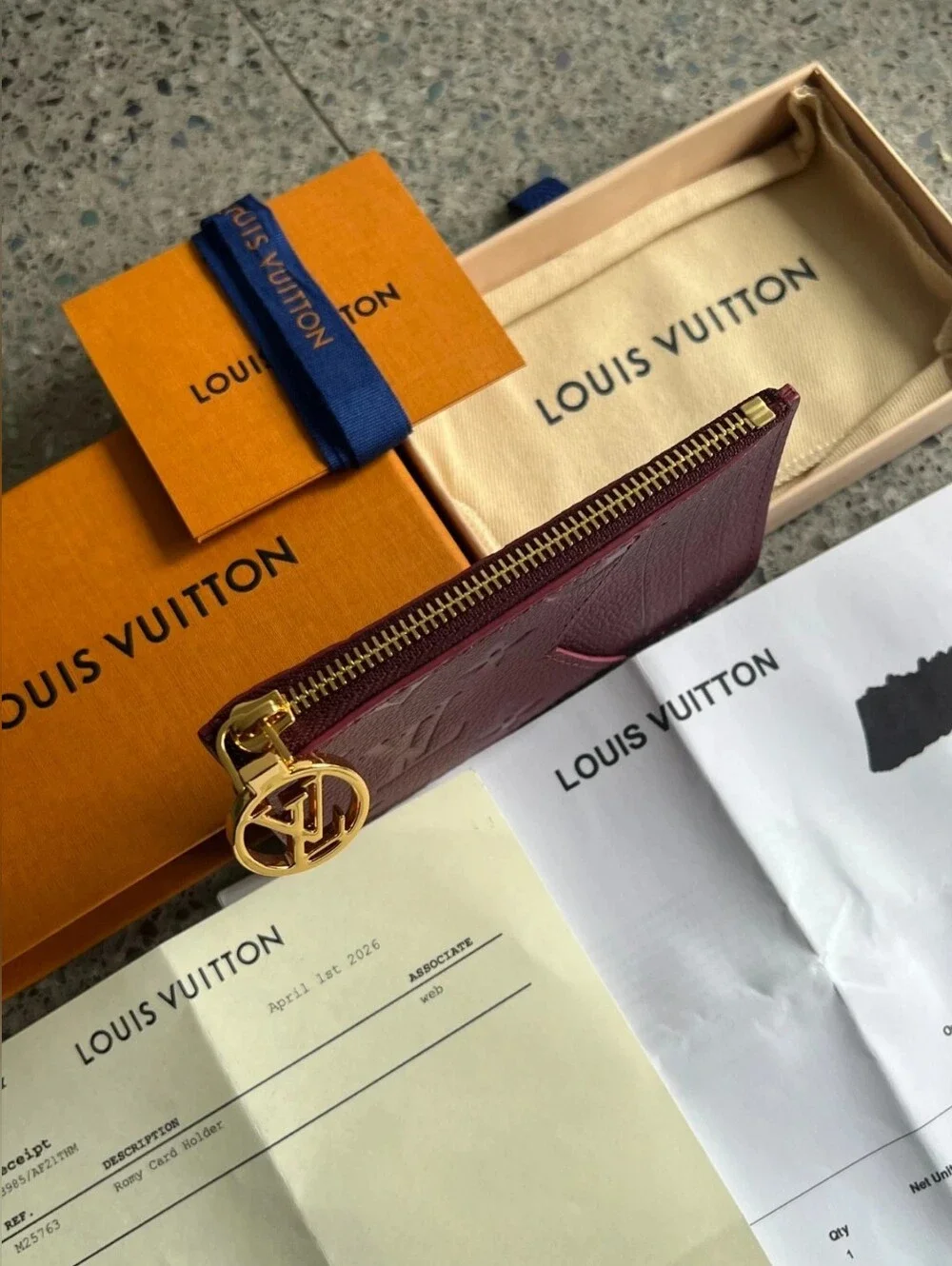 Louis Vuitton Grenat Red Romy Card Holder